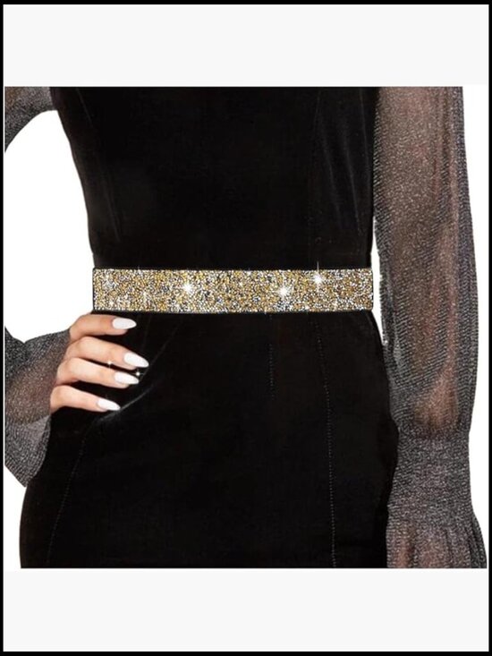 Rhinestone Elastic Waist Belt Crystal Wedding Dress Sash main image 4
